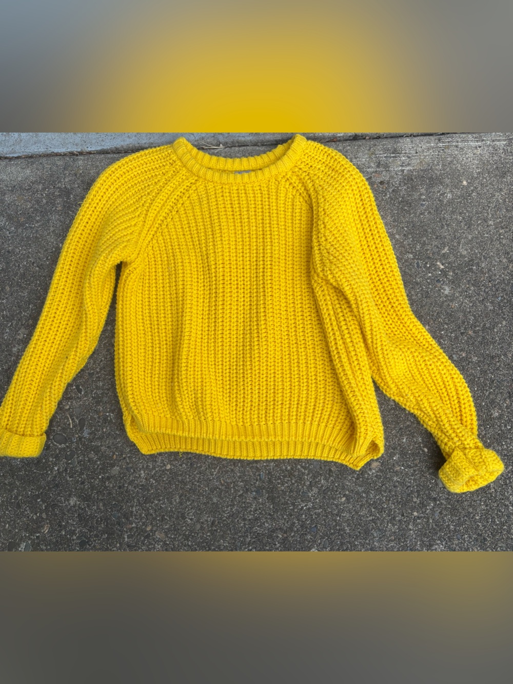 Charlotte Russe Bright Yellow Chunky Crewneck Sweater